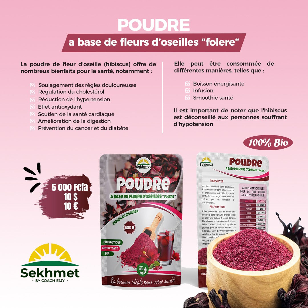 Poudre a base de fleurs d'oseilles "folere"