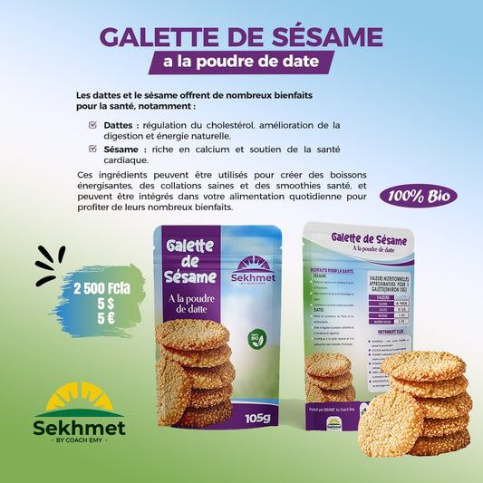 Galette de sesame a la poudre de date